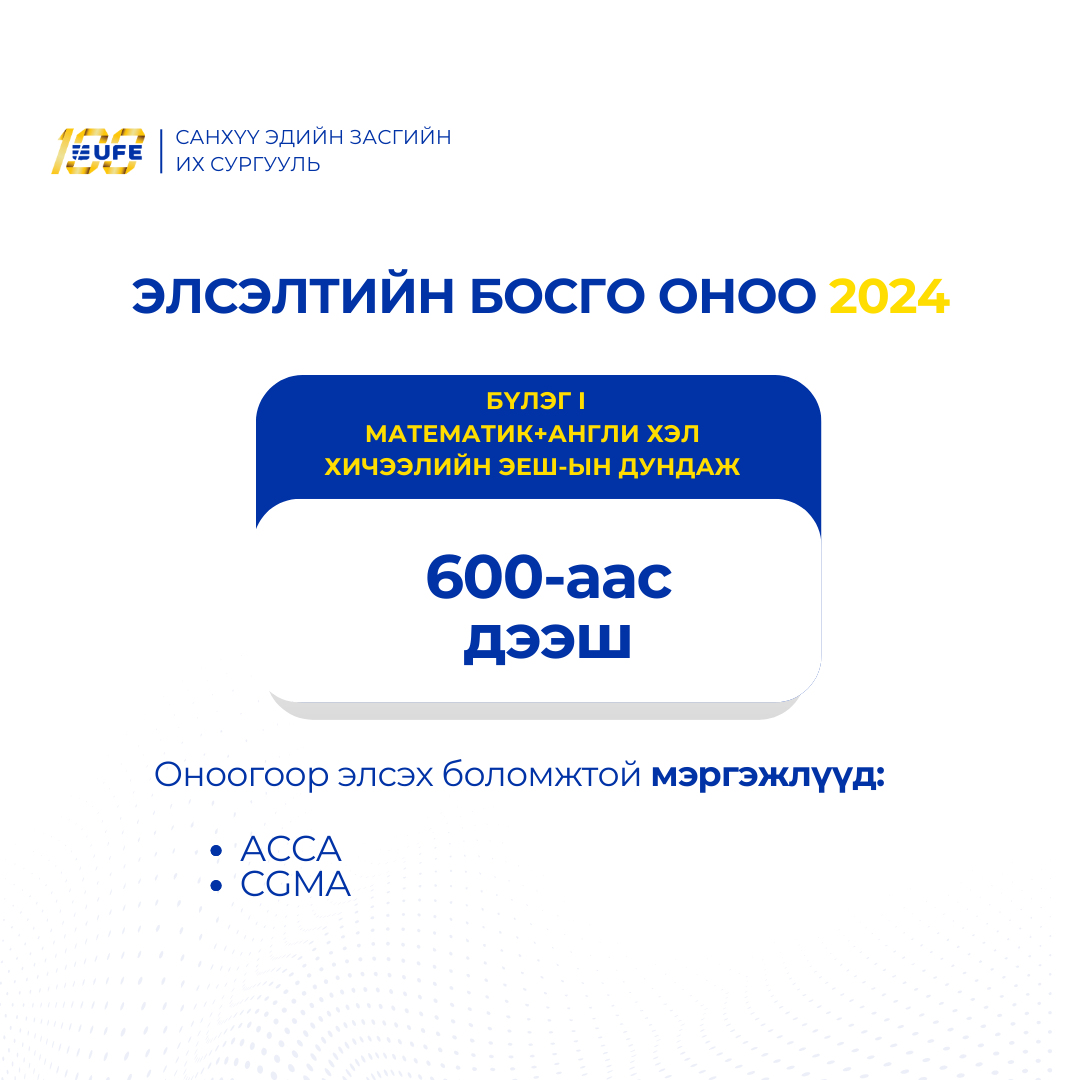 СЭЗИС-ийн Бакалаврын хөтөлбөрийн элсэлтийн босго оноо section 170 5