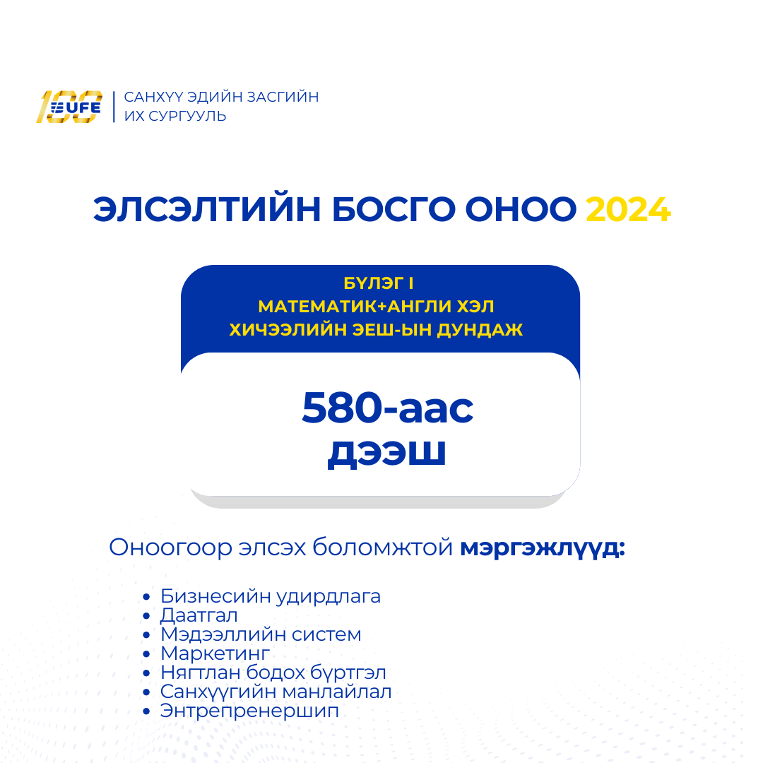 СЭЗИС-ийн Бакалаврын хөтөлбөрийн элсэлтийн босго оноо section 170 3